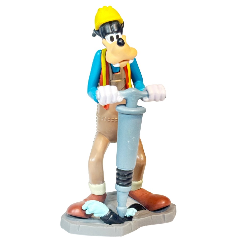 Disney Goofy Construction Worker Figure 4" PVC Jackhammer